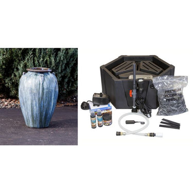 Amphora FNT2347 Ceramic Vase Complete Fountain Kit Vase Fountain Blue Thumb
